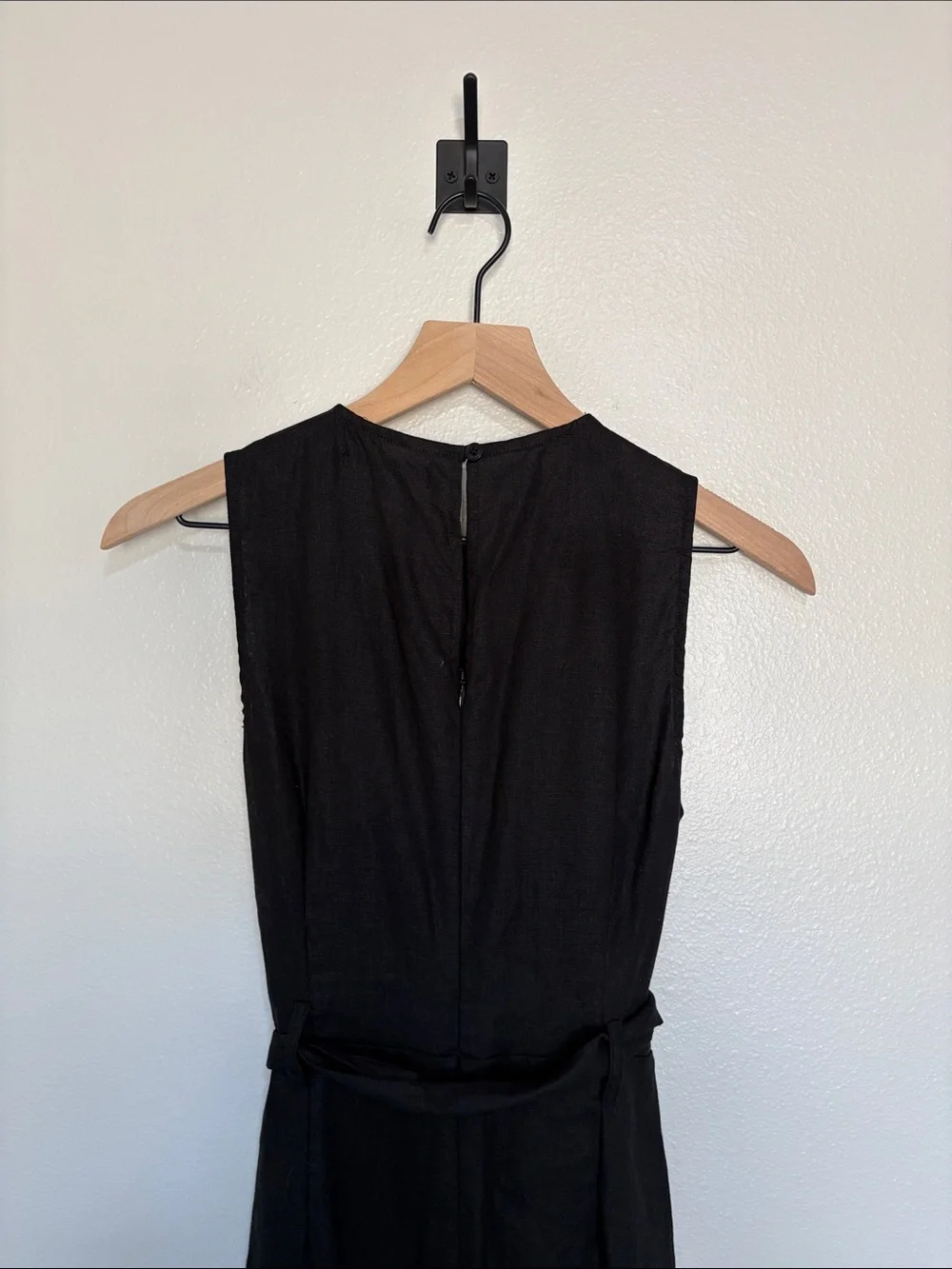 Reformation Naomi 100% Linen Sleeveless Wide Leg Jumpsuit Minimalist Black 0